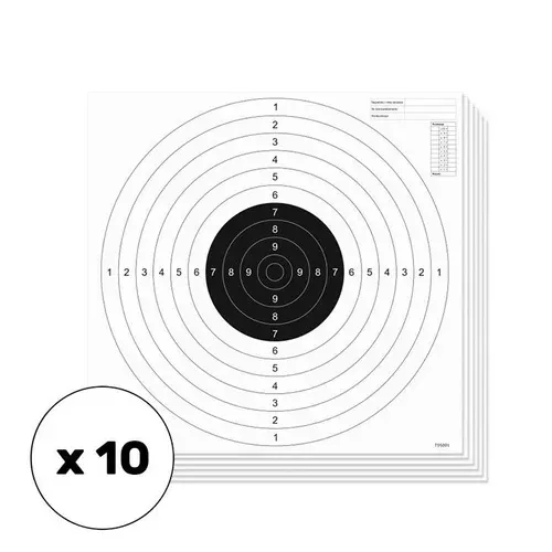 Tarcza strzelecka do pistoletu sportowego - 520 x 520 mm - 10szt. - T05001