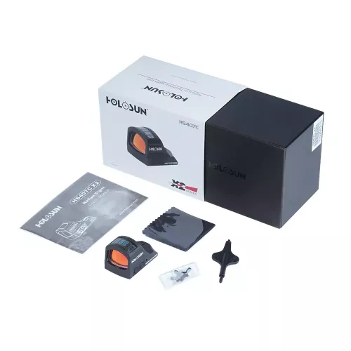 Holosun - Kolimator HS407C X2 Micro Red Dot - Solar Panel - 2 MOA - Czarny - HS407C X2