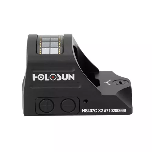 Holosun - Kolimator HS407C X2 Micro Red Dot - Solar Panel - 2 MOA - Czarny - HS407C X2