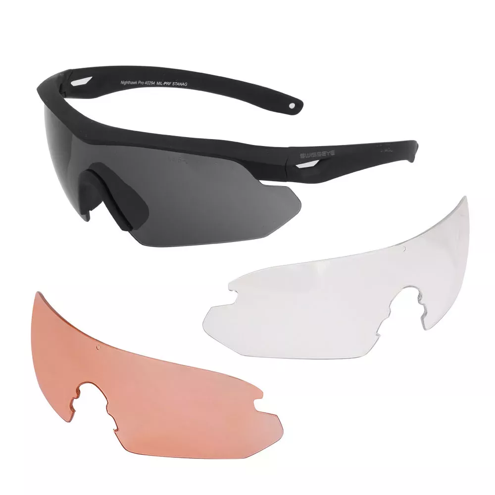 Swiss Eye Nighthawk Pro – Okulary balistyczne z 3 wizjerami