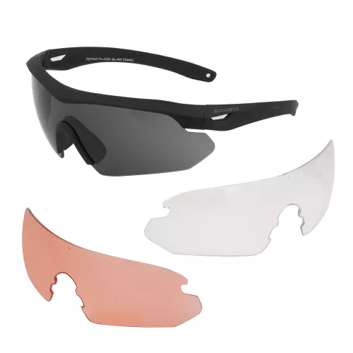 Swiss Eye Nighthawk Pro – Okulary balistyczne z 3 wizjerami