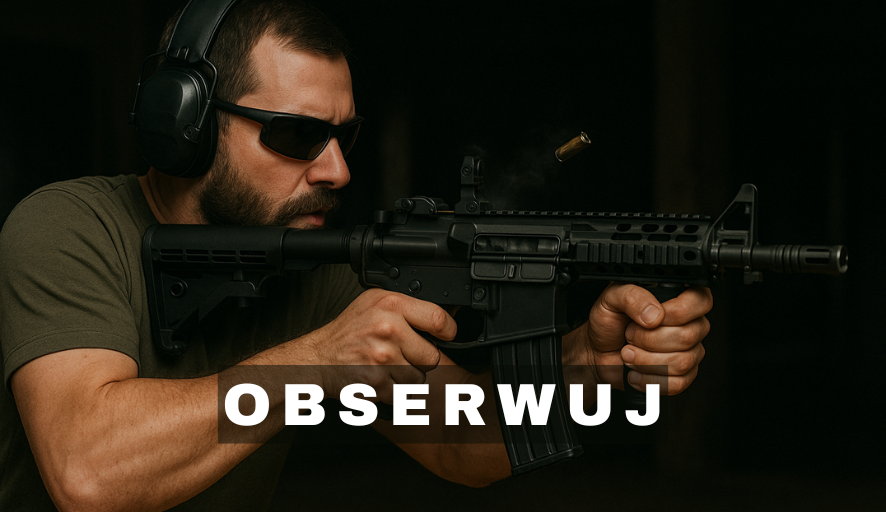 Strzelec z AR-15 w akcji – wyposażenie taktyczne SHOTWORKS